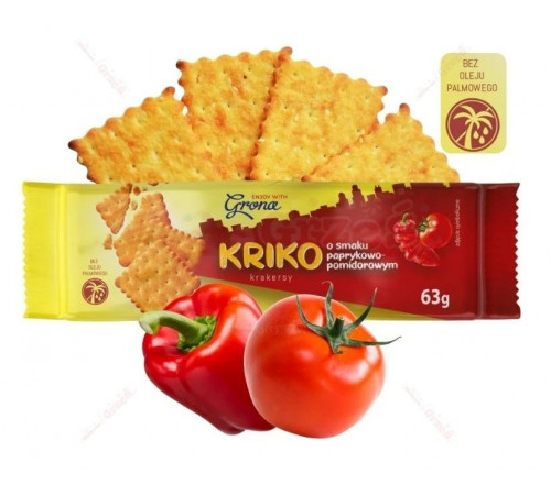Крекер Grona Kriko зі смаком Паприка-томат 63 г