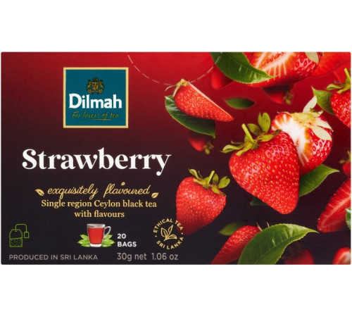 Чай черный Dilmah Strawberry 20 пакетиков 30 г
