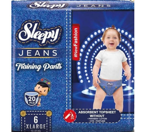 Подгузники-трусики Sleepy Jeans 6 (15-25 кг) 20 шт