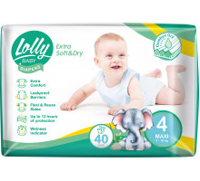 Підгузки дитячі Lolly Baby Extra Soft & Dry 4 (7-18 кг) 40 шт