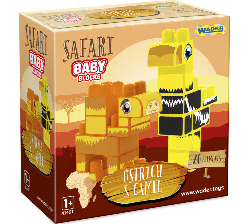 Конструктор Wader Baby Blocks 41504 Safari Ostrich & Camel 20 елементів