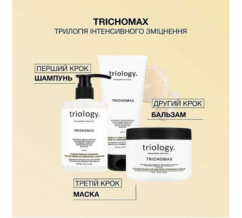 Зміцнювальний шампунь для схильного до ламкості волосся Triology Trichomax 500 мл