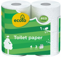 Папір туалетний Ecolo білий 4 рулона