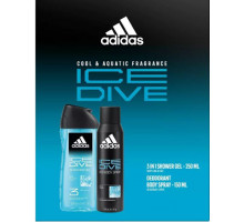 Подарочный набор мужской Adidas Ice Dive (Гель для душа 250 мл+ Дезодорант 150 мл)