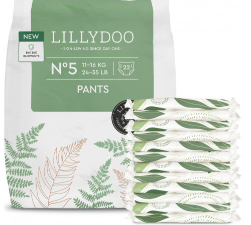 Еко-підгузки-трусики Lillydoo Green 5 (11-16 кг) 22 шт