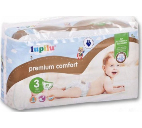 Подгузники Lupilu Premium & Сomfort 3 (5-9 кг) 49 шт