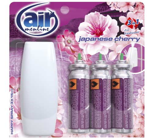 Освіжувач повітря з аплікатором Air Menline Японська вишня 3 шт х 15 мл