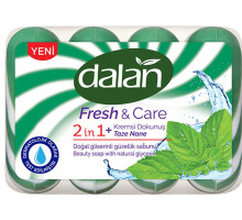 Мыло туалетное Dalan Fresh & Care Свежая мята экопак 4x90г