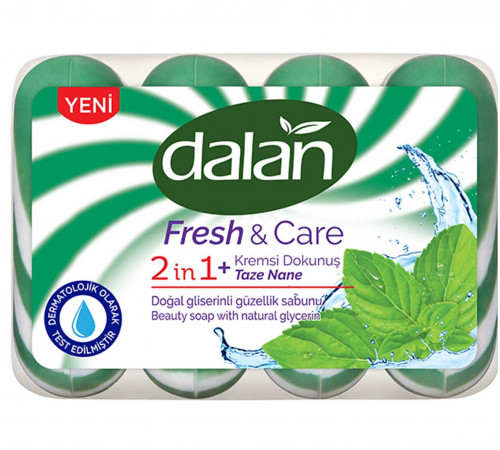 Мыло туалетное Dalan Fresh & Care Свежая мята экопак 4x90г