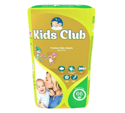 Підгузки дитячі Kids Club Soft&Dry 3 Midi 4-9 кг 66 шт