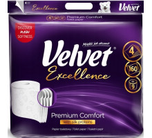 Туалетная бумага Velvet Excellence Premium Comfort 4 слоя 9 рулонов