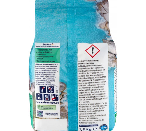 Стиральный порошок Denkmit Vollwaschmittel Sense of Freshness 1.3 кг 20 циклов стирки