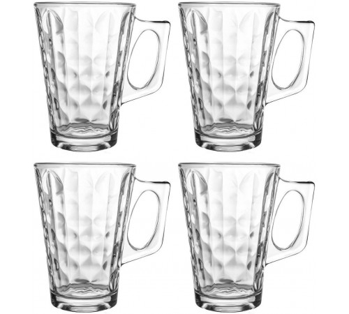 Набір скляний чашок Ecomo Pyramids CON-0255-PYR-S 4 шт 255 мл