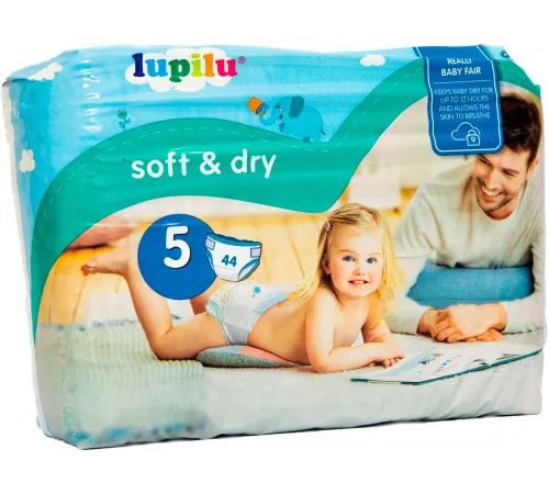 Подгузники Lupilu Soft&Dry 5 (11-23 кг) 44 шт Подгузники Lupilu Soft&Dry 5 (11-23 кг) 44 шт