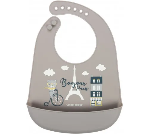 Детский слюнявчик силиконовый Canpol babies 74/027 bei Bonjour Paris с карманом