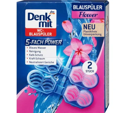 Туалетні блоки для унітазу Denkmit Flower 2х48 г Туалетні блоки для унітазу Denkmit Flower 2х48 г