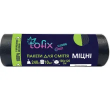 Пакети для сміття Tofix 240 л 10 шт міцні