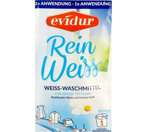 Порошок для прання білого текстилю Evidur Rein Weiss 60 г Порошок для прання білого текстилю Evidur Rein Weiss 60 г