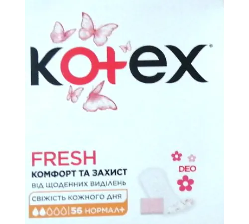 Щоденні гігієнічні прокладки Kotex Normal Plus Deo 52 шт Щоденні гігієнічні прокладки Kotex Normal Plus Deo 52 шт