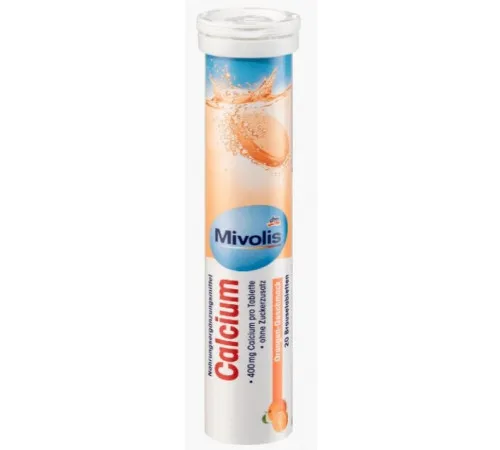 Шипучие таблетки-витамины Mivolis Calcium 20 шт 82 г Шипучие таблетки-витамины Mivolis Calcium 20 шт 82 г