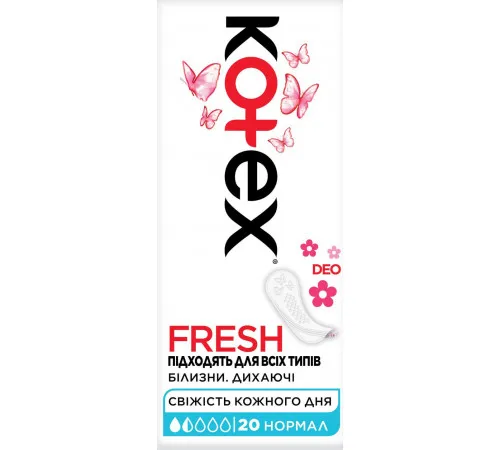 Ежедневные гигиенические прокладки Kotex Normal Deo 20 шт Ежедневные гигиенические прокладки Kotex Normal Deo 20 шт