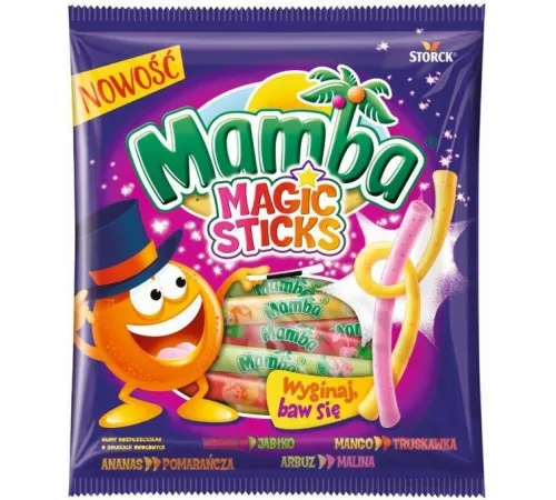 Жевательные конфеты Mamba Magic Sticks 140 г Жевательные конфеты Mamba Magic Sticks 140 г
