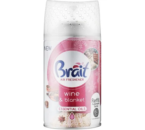 Освежитель воздуха Brait Wine & Blanket сменный баллон 250 мл Освежитель воздуха Brait Wine & Blanket сменный баллон 250 мл