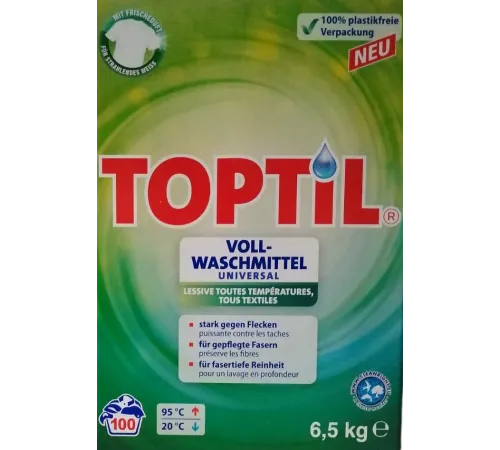 Пральний порошок Toptil Universal 6.5 кг 100 циклів прання