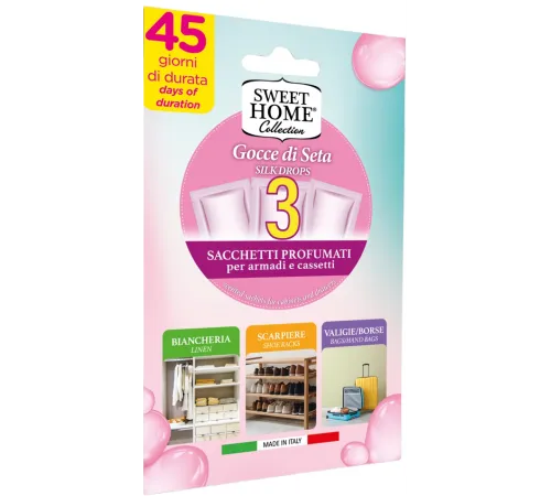 Ароматизатор для гардероба в пластинах Sweet Home Gocce di Seta 3 шт Ароматизатор для гардероба в пластинах Sweet Home Gocce di Seta 3 шт