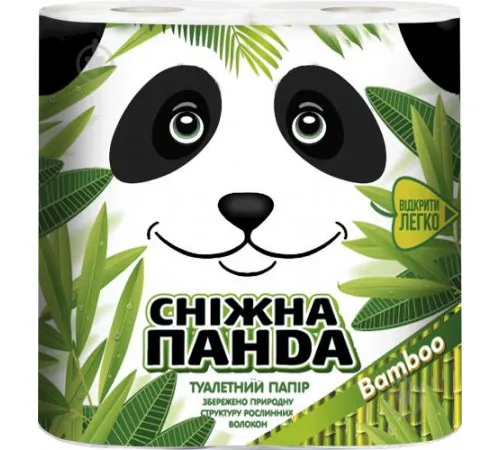 Туалетная бумага Снежная панда Bamboo 4 рулона Туалетная бумага Снежная панда Bamboo 4 рулона