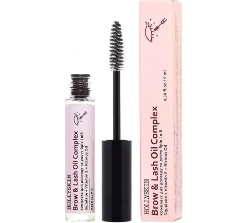 Комплекс по уходу и росту бровей и ресниц Hollyskin Brow & Lash Oil Complex 9 мл