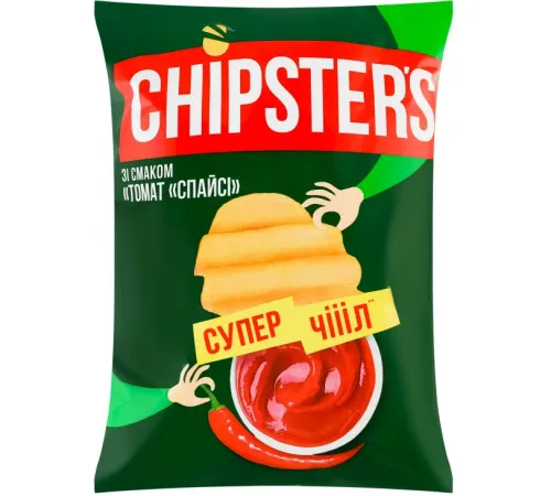 Чіпси хвилясті Chipster's Томат Спайсі 110 г Чіпси хвилясті Chipster's Томат Спайсі 110 г