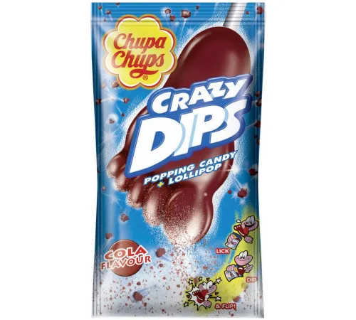 Леденец на палочке Chupa Chups Crazy Dips Cola 14 г Леденец на палочке Chupa Chups Crazy Dips Cola 14 г