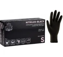 Перчатки нитриловые VitLUX S черные 100 шт