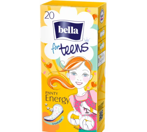 Ежедневные прокладки Bella For Teens Energy 20 шт Ежедневные прокладки Bella For Teens Energy 20 шт
