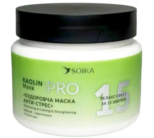 Оздоровительная маска Анти-стресс для волос Soika Kaolin 300 мл Оздоровительная маска Анти-стресс для волос Soika Kaolin 300 мл