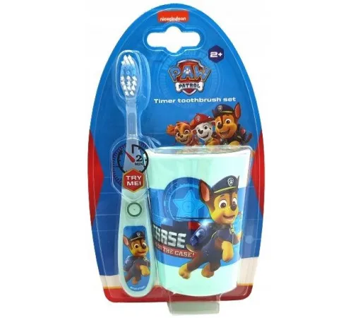 Набір Nickelodeon Paw Patrol Дитяча зубна щітка з таймером і стаканчик в асортименті Набір Nickelodeon Paw Patrol Дитяча зубна щітка з таймером і стаканчик в асортименті