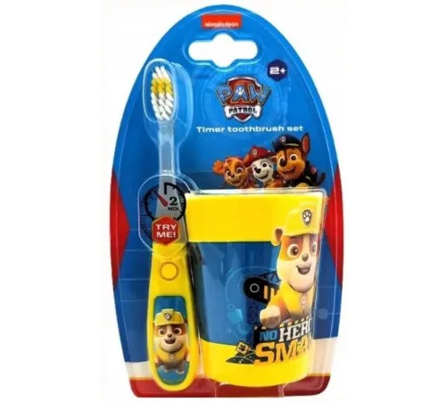 Набір Nickelodeon Paw Patrol Дитяча зубна щітка з таймером і стаканчик в асортименті Набір Nickelodeon Paw Patrol Дитяча зубна щітка з таймером і стаканчик в асортименті