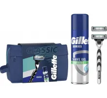 Набір чоловічий Gillette Mach 3 Series Classic (станок з 2 картриджами + гель для гоління 200 мл + косметичка)