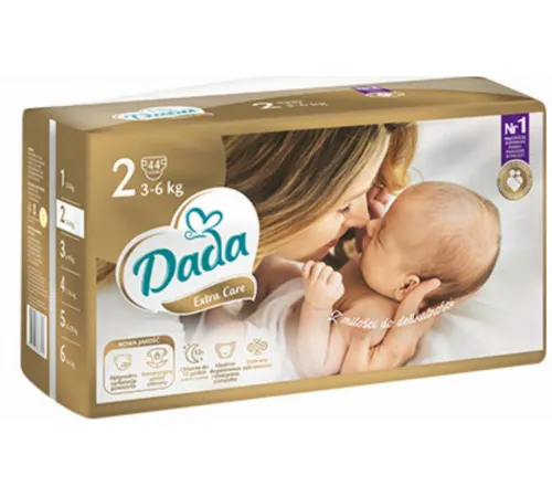 Підгузки дитячі DADA Extra Care 2 розмір 3-6 кг 44 шт Підгузки дитячі DADA Extra Care 2 розмір 3-6 кг 44 шт