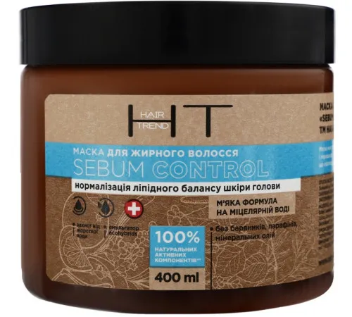 Маска для волосся Hair Trend Sebum Control для жирного волосся 400 мл Маска для волосся Hair Trend Sebum Control для жирного волосся 400 мл