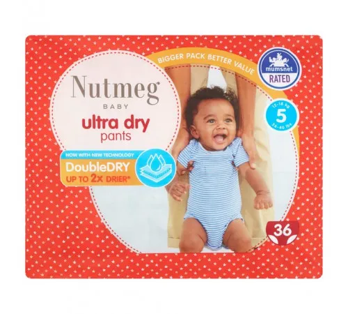 Підгузки-трусики Nutmeg Ultra Dry 5 (12-18 кг) 36 шт