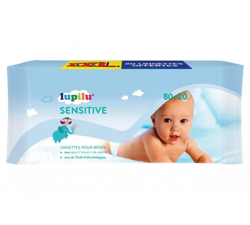 Влажные салфетки детские Lupilu Sensitive 80+20 шт Влажные салфетки детские Lupilu Sensitive 80+20 шт