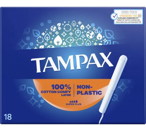 Тампоны Tampax Super Plus с аппликатором 4 капли 18 шт Тампоны Tampax Super Plus с аппликатором 4 капли 18 шт