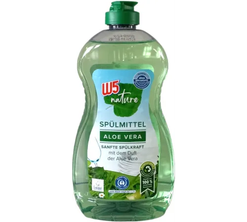 Засіб для миття посуду W5 Nature Aloe Vera 500 мл Засіб для миття посуду W5 Nature Aloe Vera 500 мл