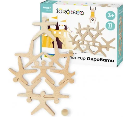 Деревянная игра-балансир Igroteco 900491 Акробаты 11 элементов Деревянная игра-балансир Igroteco 900491 Акробаты 11 элементов