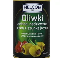 Оливки Helcom зелёные с хамоном ж/б 280 г