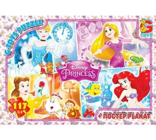 Пазл G-Toys 117 элементов + постер в ассортименте Пазл G-Toys 117 элементов + постер в ассортименте