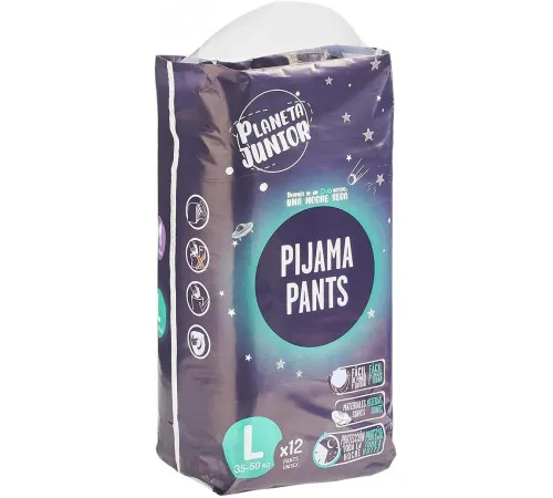 Подгузники-трусики ночные Planeta Junior для больших деток и подростков L (35-50 кг) 12 шт Подгузники-трусики ночные Planeta Junior для больших деток и подростков L (35-50 кг) 12 шт