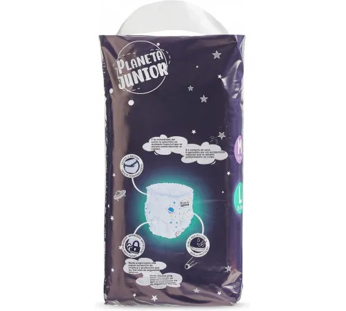 Подгузники-трусики ночные Planeta Junior для больших деток и подростков L (35-50 кг) 12 шт Подгузники-трусики ночные Planeta Junior для больших деток и подростков L (35-50 кг) 12 шт